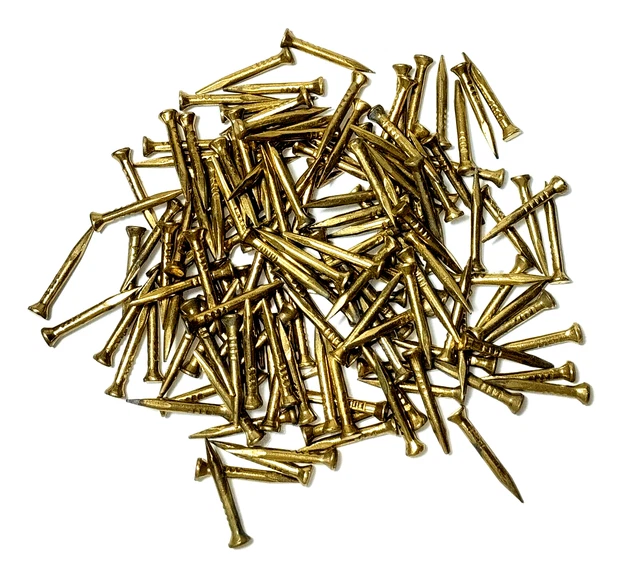 Old vintage nails, brass nails round caps lot 150 USSR vintage