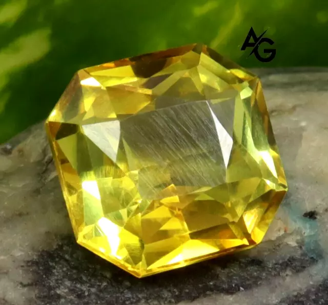 GIE Certified Natural Yellow Sapphire Square Shape Cut Gemstone 10.30Cts