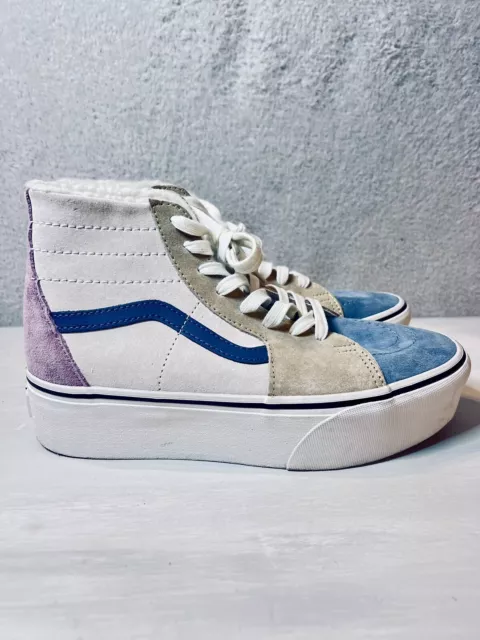 Vans Sk8 Hi Tapered Stackform Pig Suede Sherpa Shoes Multi Color Women's 8.5