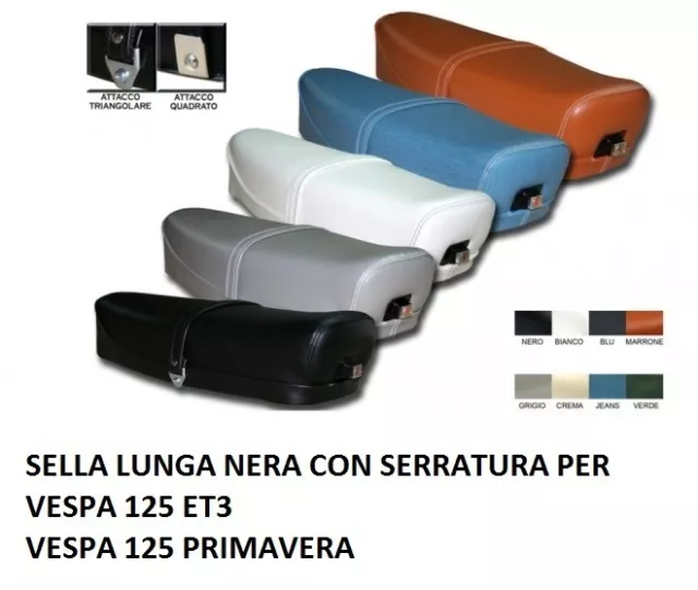 Sella Lunga Nera Sellone Con Serratura Piaggio Vespa 125 Et3 125 Primavera