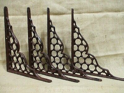 4 Cast Iron Large Antique Style Brackets Garden Braces Shelf Bracket Corbels
