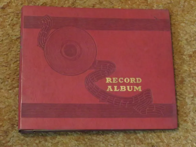78 Rpm Record Storage Album, Red,  Holds 10 Records,