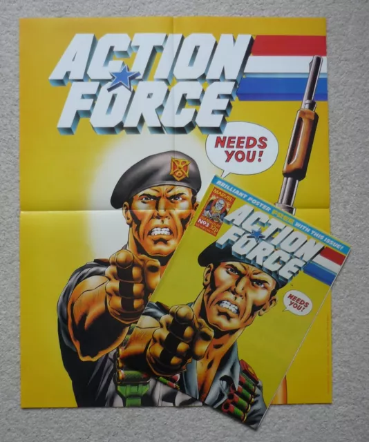 Action Force #3 Free Poster! VG (1987) Marvel Comics UK
