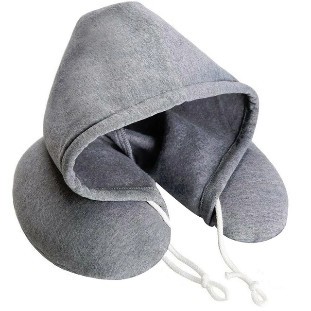 Travel Neck Pillow Hooded Travel Neck Rest Flight Comfortable Cushion U Shape