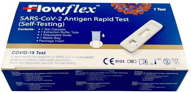 50x Corona Schnelltest FlowFlex Nasal Antigen Laientest CE0123 BfArM MHD 08.2024