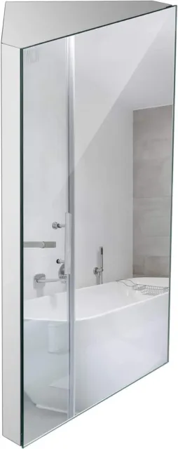 Wall Mount Corner Medicine Cabinet with Mirror, 24.2” x 12.8" Inch Bathroom Wall