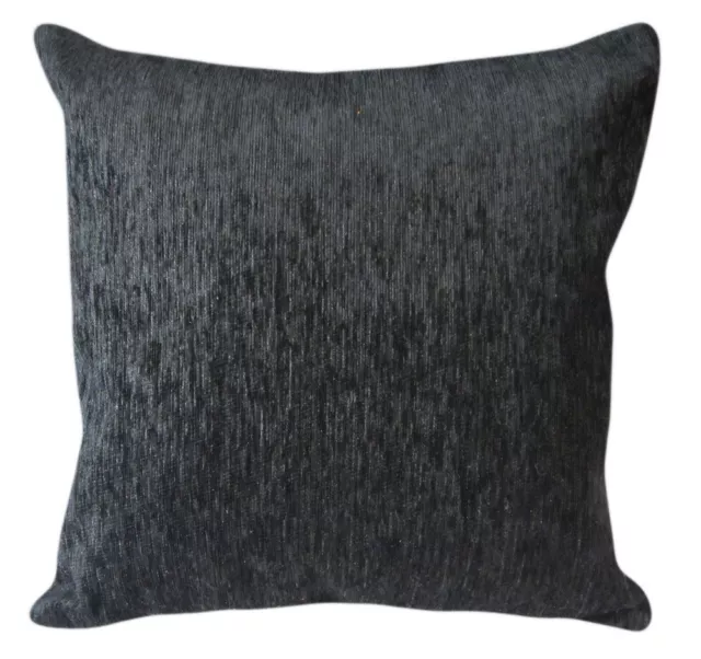 Wb09Ba Plain Gray Black Chenille Cotton Throw Cushion Cover/Pillow Case*Size*