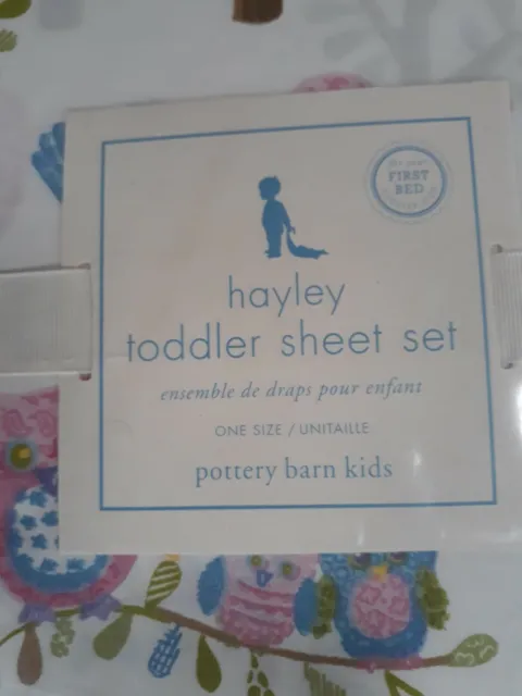 Pottery Barn Kids Haylee Toddler 100% Organic Cotton Sheet Set Brand NEW NIP 3