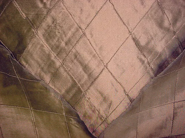 2-1/8Y Kravet Lee Jofa Metallic Bronze Diamond 100% Silk Upholstery Fabric