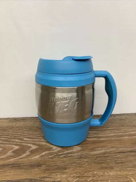 Bubba Keg 52 oz Insulated Turquoise Blue Trim Silver EUC Light Blue Mug Cup