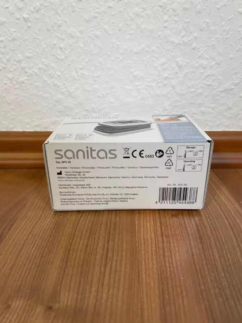 Sanitas Pulsoximeter SPO 18 Messgerät Pulsmessgerät Fingerpulsoximeter *NEU/OVP* 2