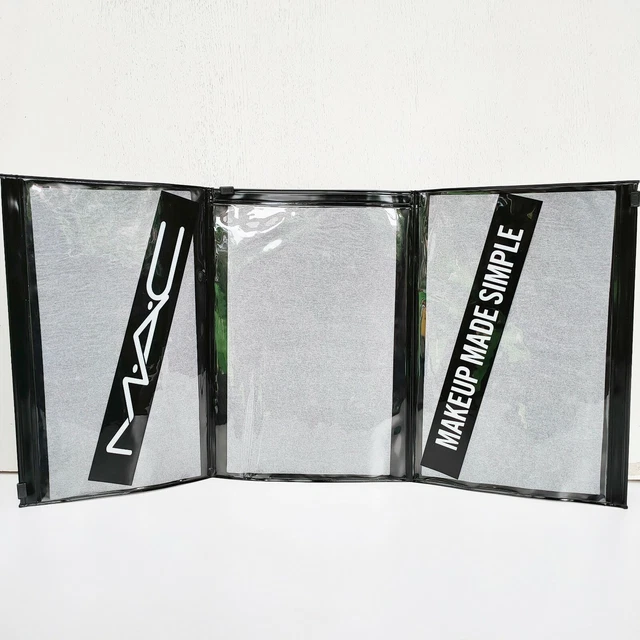 MAC BLACK TRIFOLD Clear See through "Makeup Made Simple" Cosmetic Bag