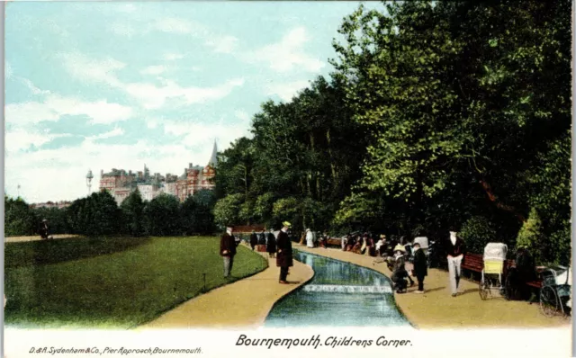 Postcard Bournemouth Dorset view of Childrens Corner early Sydenham