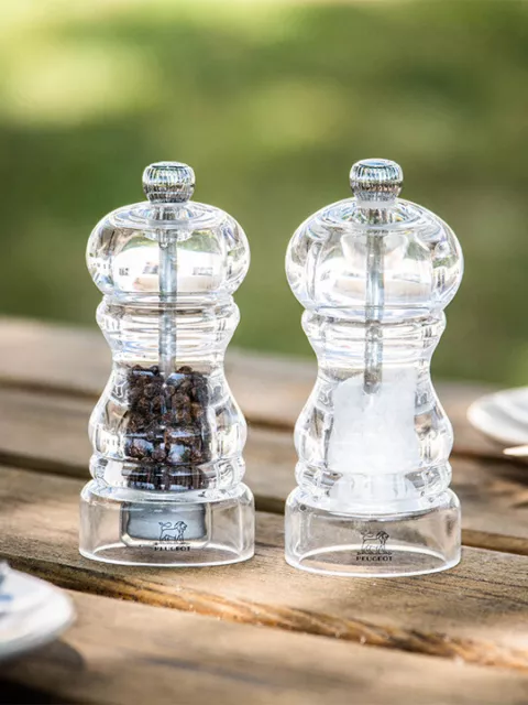 Peugeot Duo Nancy Manual Salt and Pepper Mills 12cm Transparent Clear Tableware