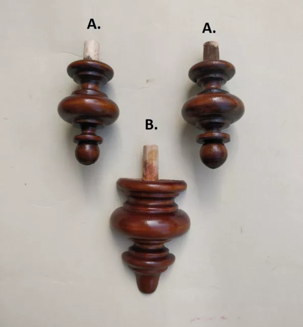 SET  3 WOODEN FINIALS TO THE ANTIQUE CLOCK BECKER,LENZKIRCH No.15