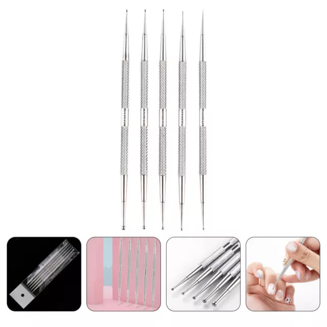 Set of 5 Dual-Head Nail Art Pens – Perfect for Salons and DIY