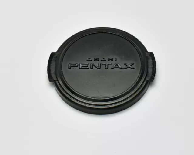 Tapa de lente frontal a presión genuina Asahi Pentax 49 mm plateada negra SMC (2710)