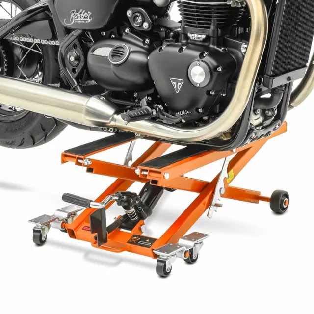 ConStands - plate-forme élévatrice moto pour Chopper / Custombike hydraulique XL kg orange