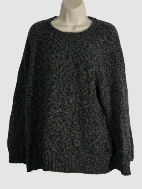 $298 Eileen Fisher Women's Black Cashmere Blend Raglan Sleeve Sweater Size XL