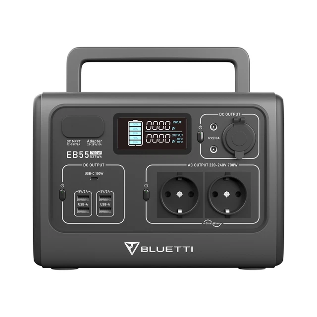 Generador de energía solar usado EB55 Powerstation LiFePO4 BLUETTI 700W 537Wh
