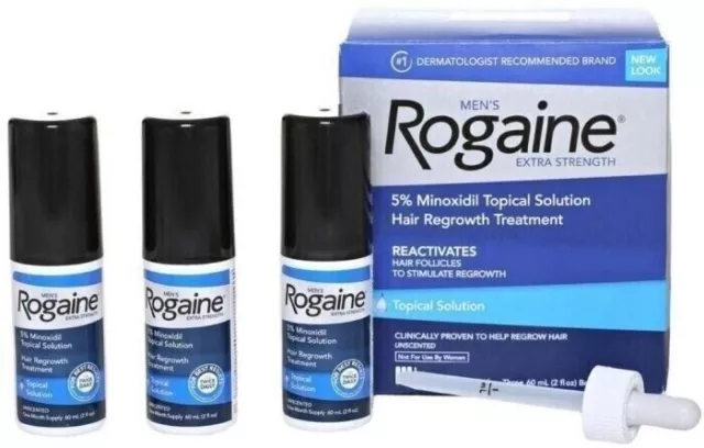 Rogaine Extra Strength 5% Minoxidil Topical Solution 3-Month Supply 60ml
