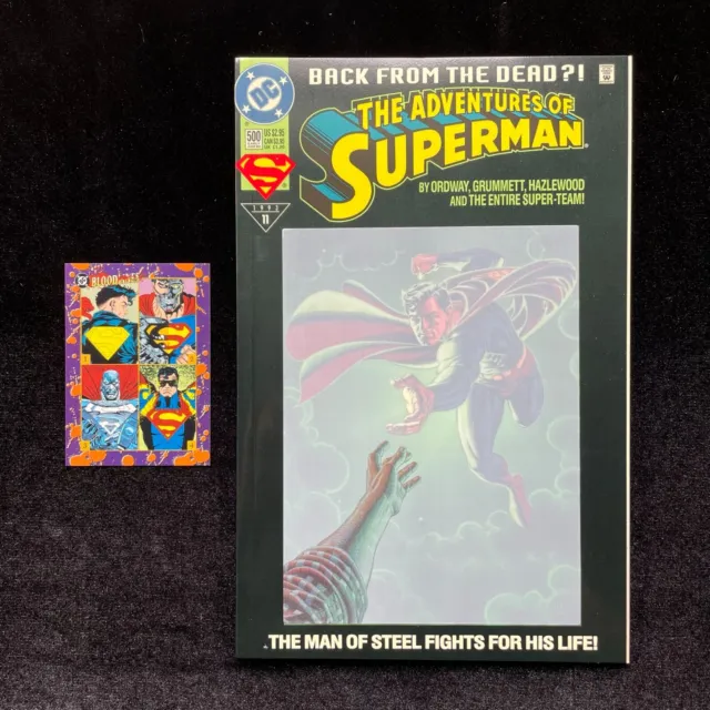 The Adventures of Superman #500 DC Comics 1993 including Bloodlines Trading Card