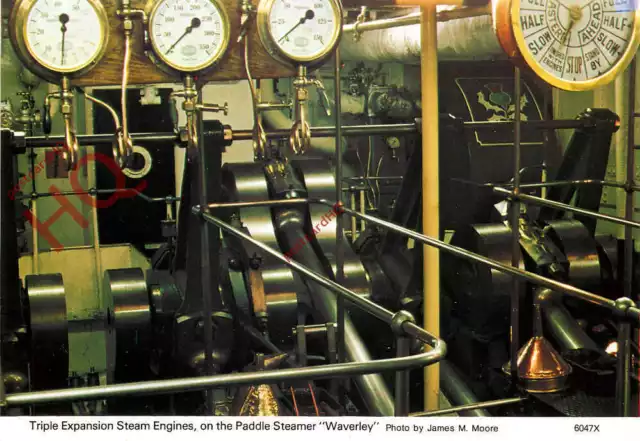 Picture Postcard> PADDLE STEAMER WAVERLEY, TRIPLE EXPANSION STEAM ENGINES