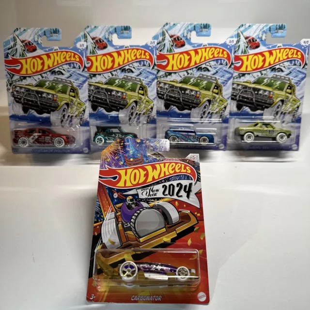 HOT WHEELS HAPPY New Year 2024 Holiday Full Set 5 Cars Lancer