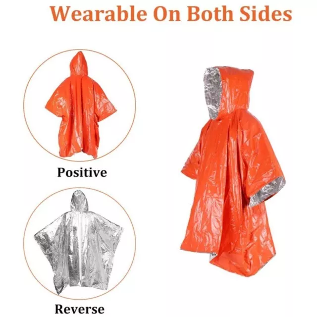 Hiking Blankets Survival Tool Camping Poncho Emergency Raincoat Rainwear