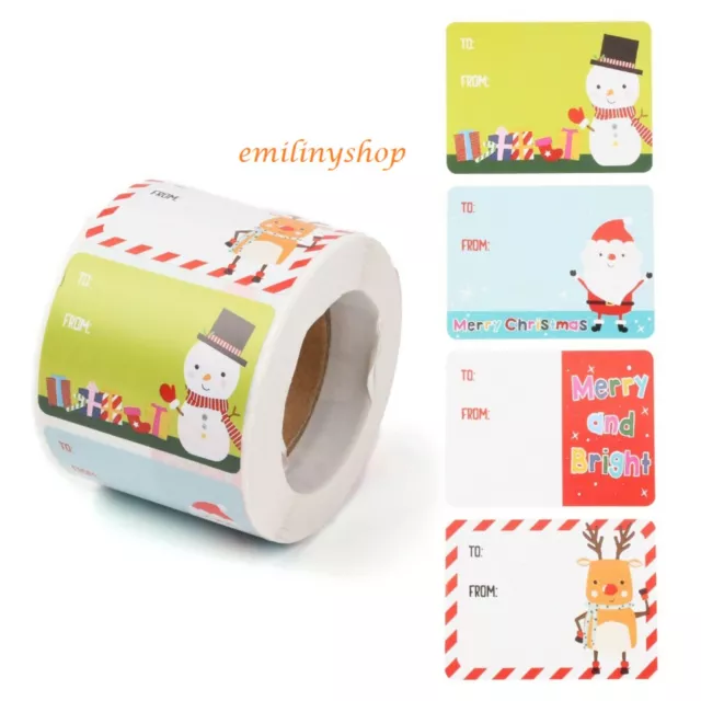 lot de 25 etiquettes stickers joyeux noel merry christmas rouge père noël