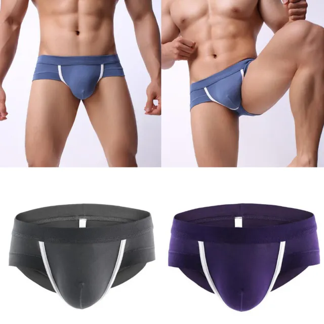 Sexy Gay Hombre Ropa Interior Con u Convexo Bolsa Transpirable Algodón Bragas