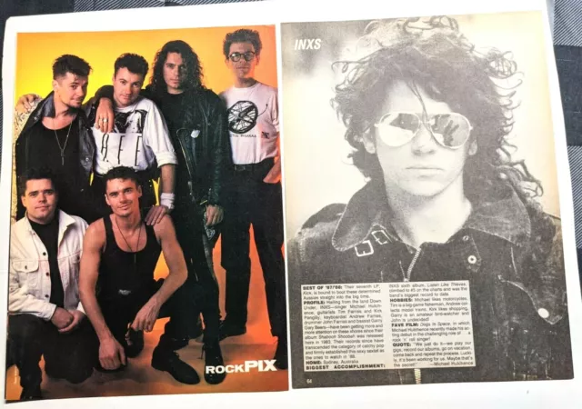 Inxs / Michael Hutchence / Magazine Profile Centerfold Pinup Poster Clipping