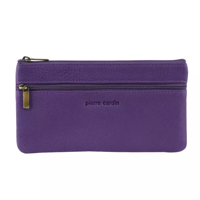 Pierre Cardin Ladies Women's Genuine Soft Leather Wallet Case Purse - Purple