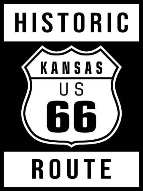 Kansas Historical US Route 66 New Metal Sign: 12x16" Lg. Size & Free Shipping