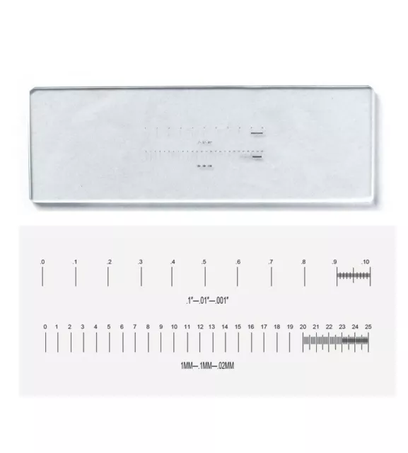 Micrometer Calibration Slide Microscope Stage Reticle Ruler 1Div.=1mm 0.1mm 0.02