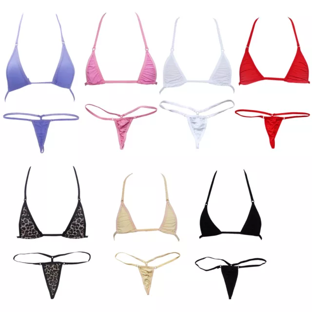 WOMENS SEXY BRAZILIAN String Micro Bikini Swimwear Crystal Swimsuit ...