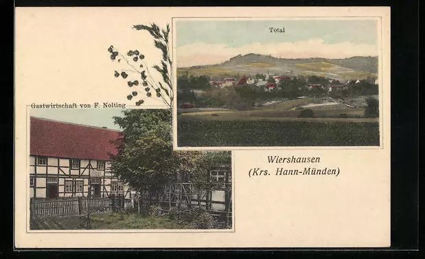 AK Wiershausen /Kr. Hann.-Münden, Totalansicht, Gasthaus F. Nolting