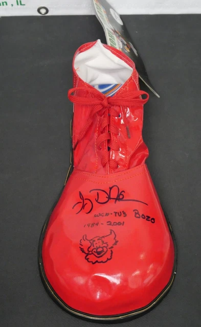Joey D'auria Signed Red Clown Shoe "Wgn-Tv's Bozo 1984-2001" Beckett Witnessed