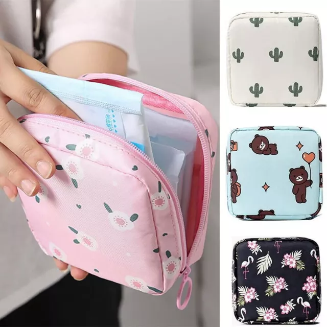 sanitary storage bag pad holder purse pouch towel napkin credit card coin hold