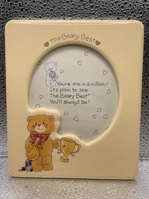 VTG Picture Photo Frame Applause the Beary Best Ceramic Teddy Bear  5.5x6.5 🔥🧸