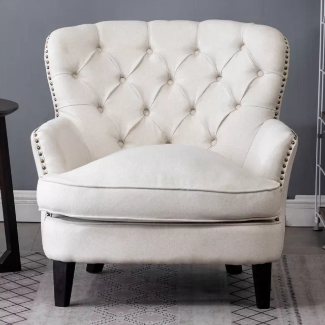 Chesterfield Armchair Wing Back Queen Anne Deep Button Cuddle Chair Sofa Seat