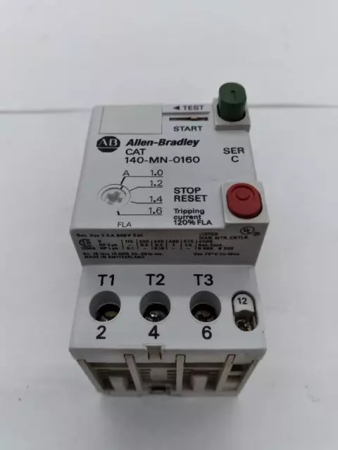 Allen-Bradley 140-MN-0160 SER.C Manual Motor Starter W/ 140-A01 TESTED