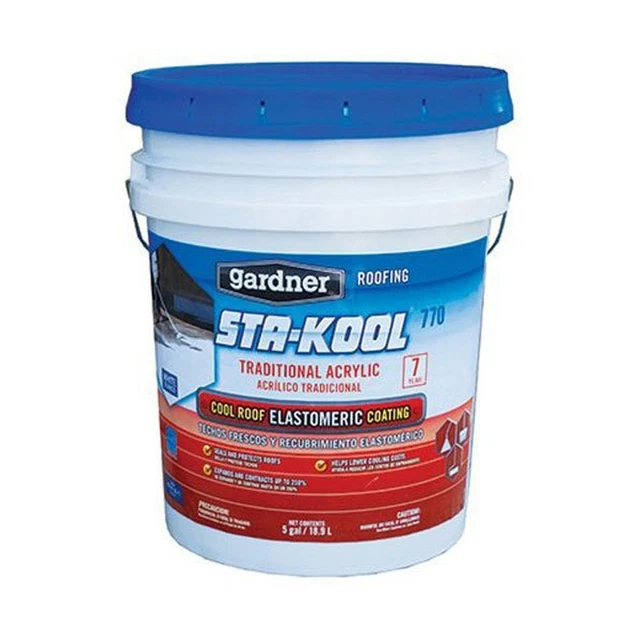 STA-Kool SK-7705 Traditional Acrylic Elastomeric Roof Coating, 5 Gallon (Pack...