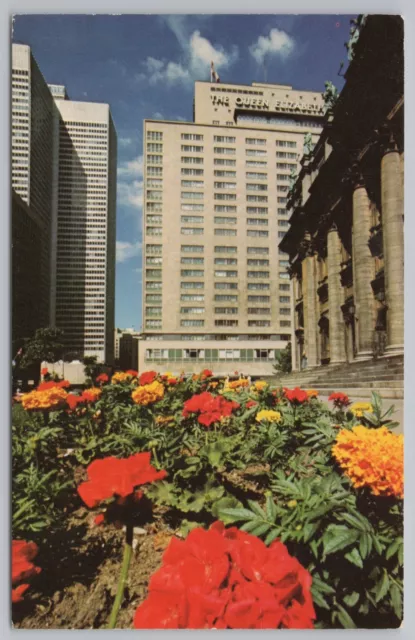 Roadside~Montreal Quebec Canada~Queen Elizabeth Hotel~Hilton~Vintage Postcard