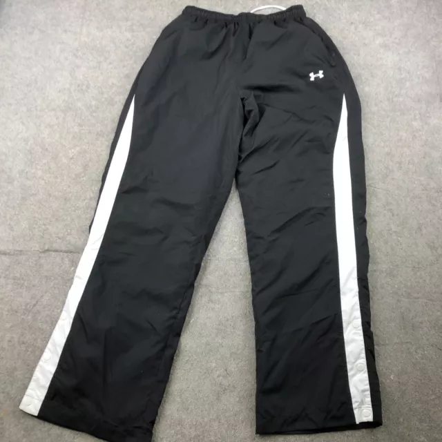 Under Armour Pants Mens Medium Black Windbreaker Track  Logo Causal Mesh Lined *