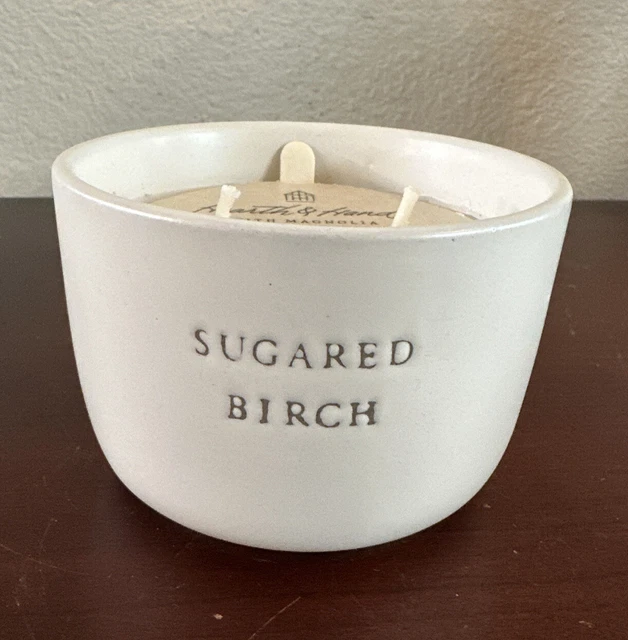 Hearth and Hand with Magnolia 7.4 oz Sugared Birch Round Single Wick New