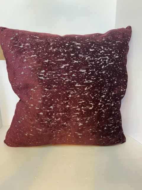 Caldeira Made In England 24" X 24" Pillow, Dark Red Feather Filled  Luxury Nwts.