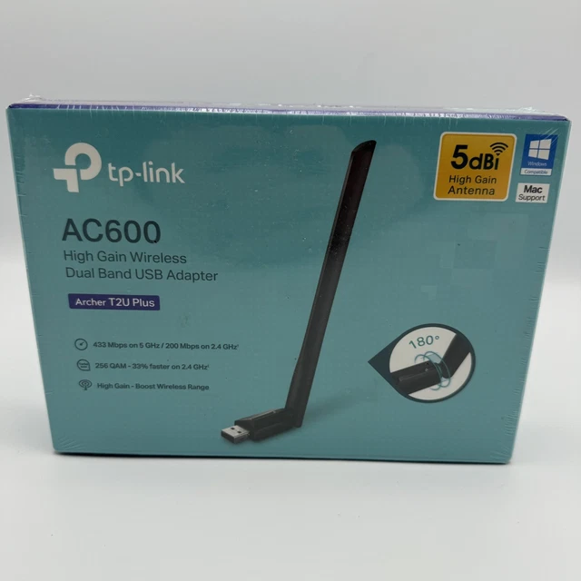 TP-LINK ARCHER T2U Plus AC600 High Gain Wireless Dual Band USB WiFi ...