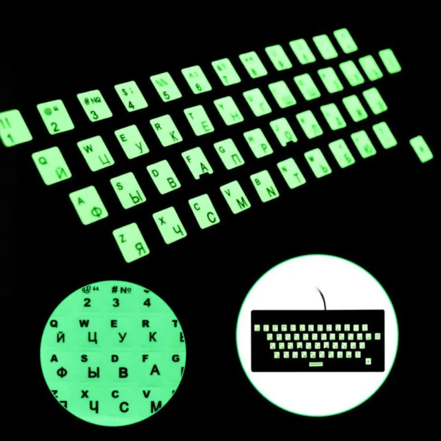 Deutsch English Keyboard Stickers Alphabet Layout Protective Film Luminous