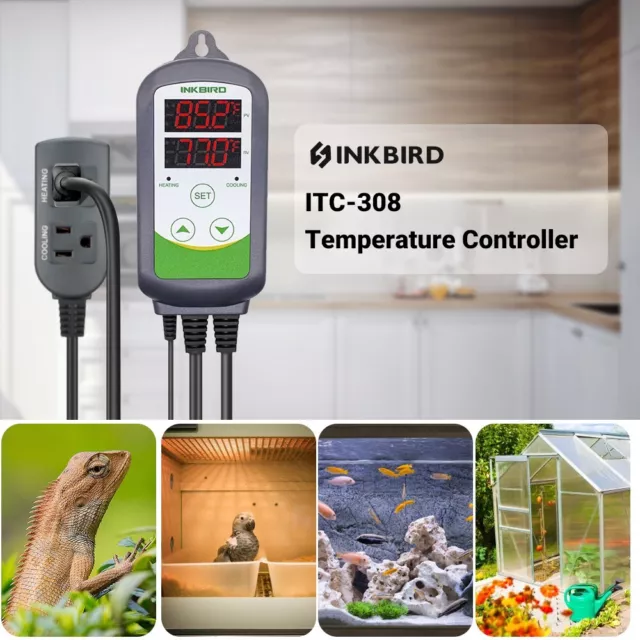 Inkbird Temperature Controller ITC-308 Thermostat Heating Cooling Fan Brewing AU 3